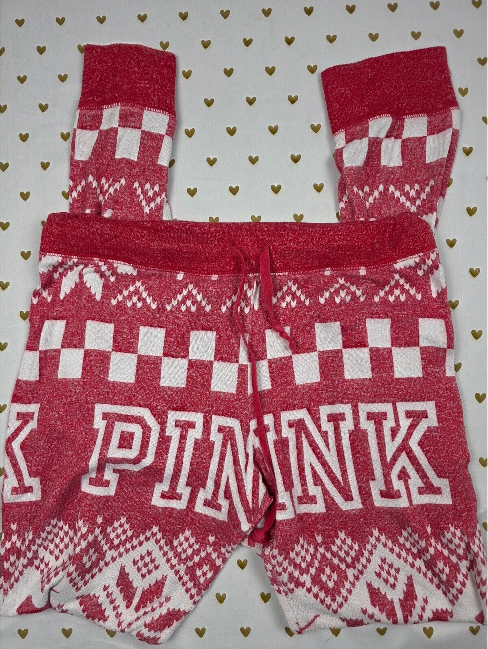 Victorias Secret PINK Red Medium Sleep Pants Pajama PJ Bottoms